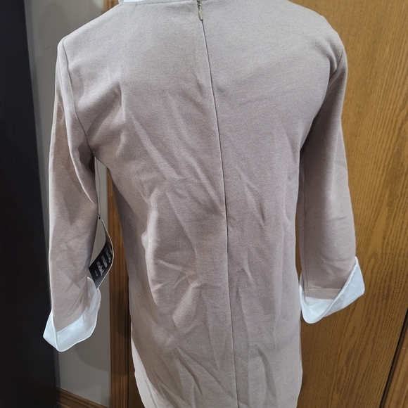 Tuckernuck Sandwhisp Dakotah Dress NWT Size Small - Tan Shift Mini with White Co - Picture 4 of 8